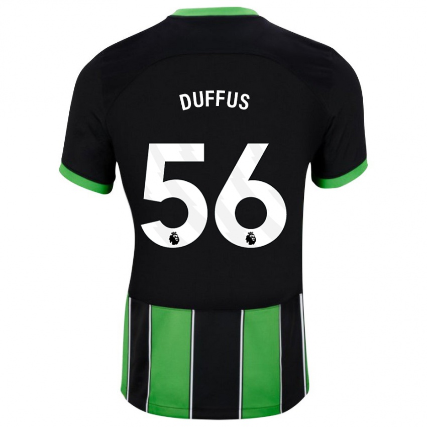 Mann Josh Duffus #56 Svart Grønn Bortetrøye Drakt Trøye 2023/24 Skjorter T-Skjorte