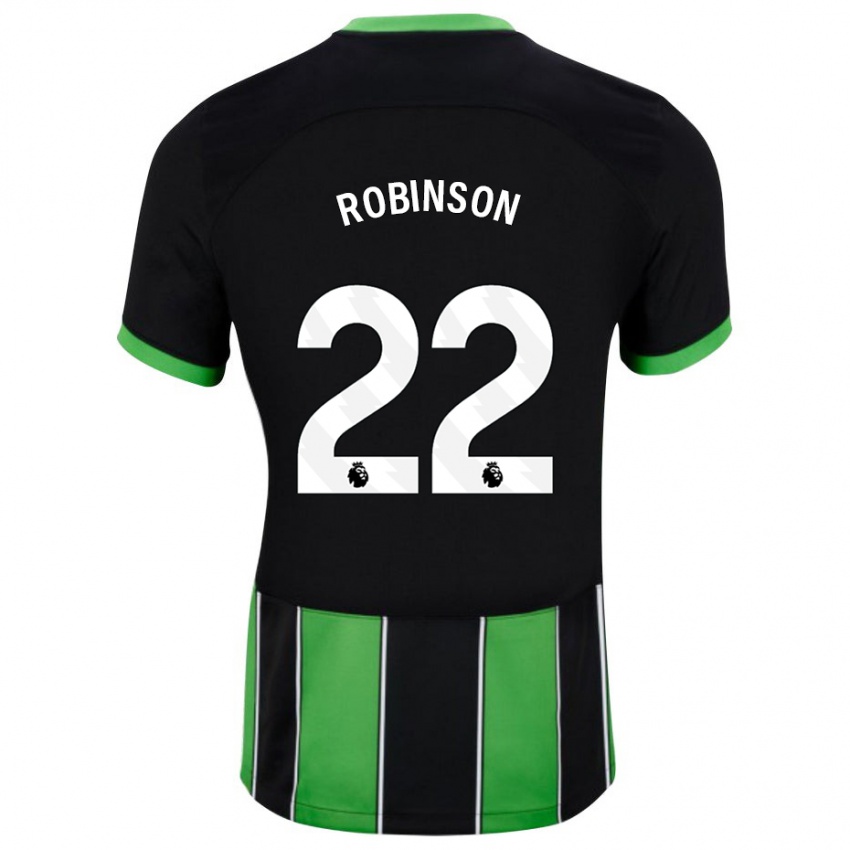 Mann Katie Robinson #22 Svart Grønn Bortetrøye Drakt Trøye 2023/24 Skjorter T-Skjorte