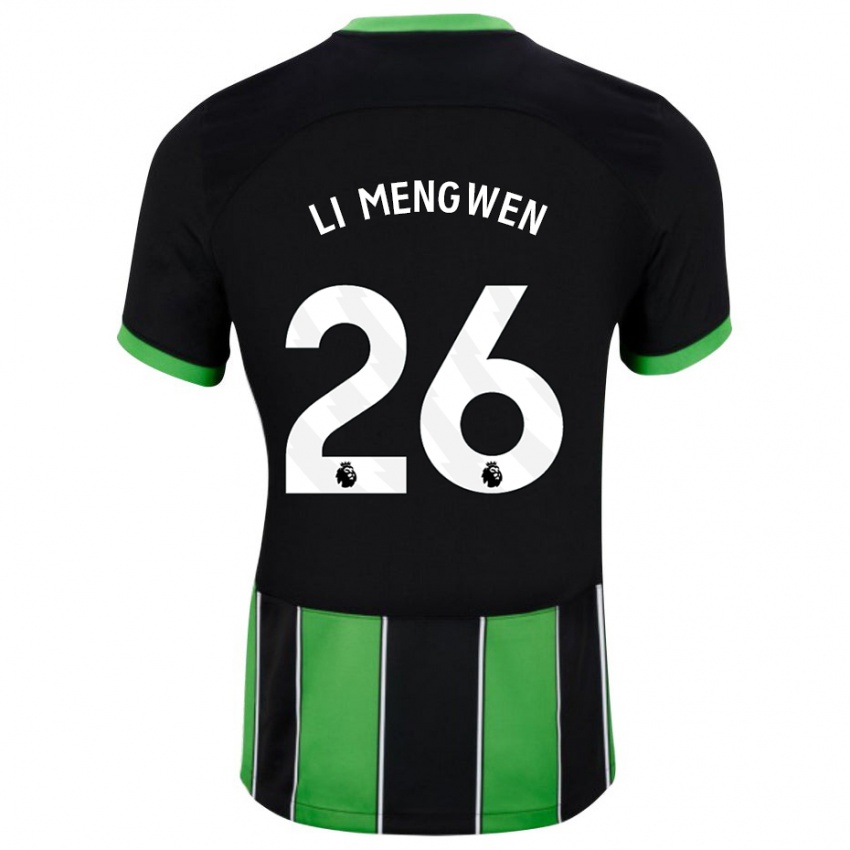 Mann Li Mengwen #26 Svart Grønn Bortetrøye Drakt Trøye 2023/24 Skjorter T-Skjorte