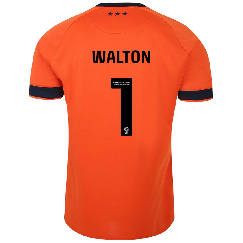 Mann Christian Walton #1 Oransje Bortetrøye Drakt Trøye 2023/24 Skjorter T-Skjorte