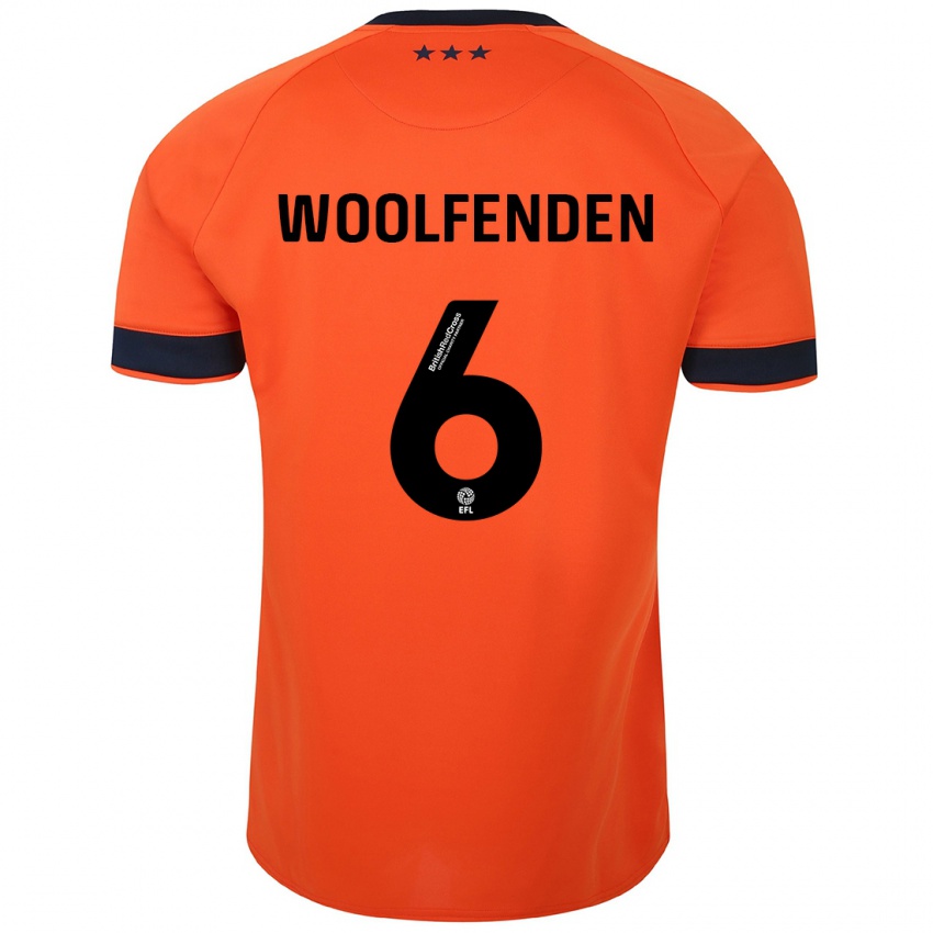 Mann Luke Woolfenden #6 Oransje Bortetrøye Drakt Trøye 2023/24 Skjorter T-Skjorte