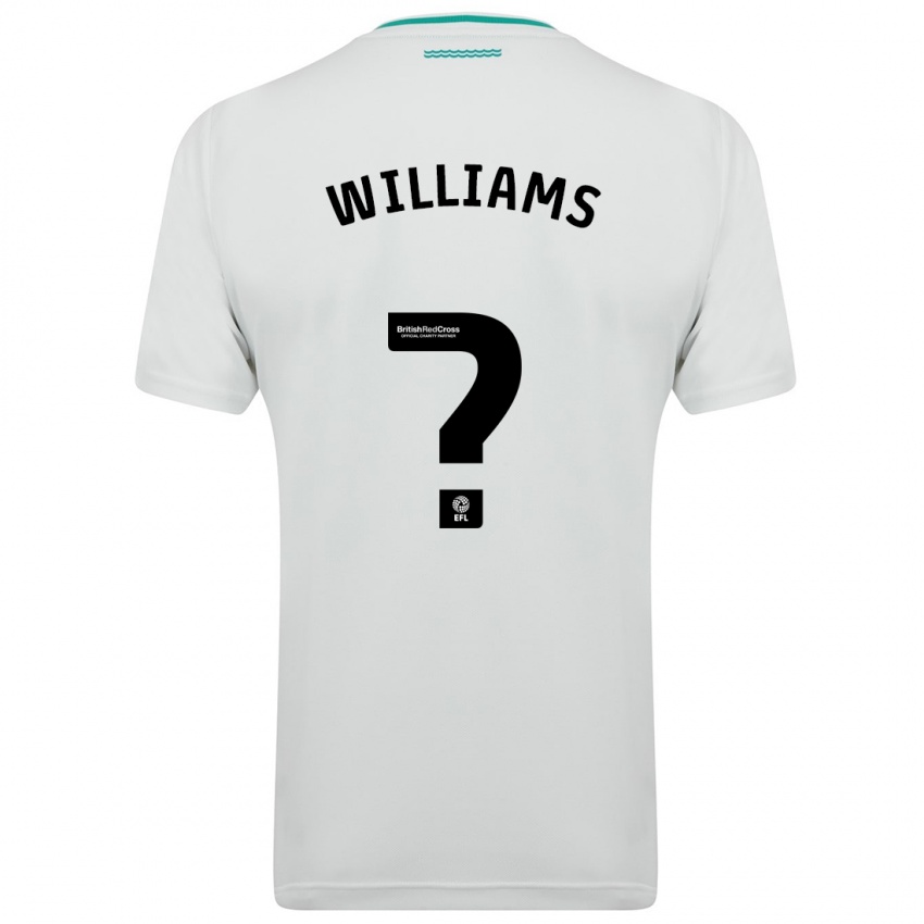 Mann Barnaby Williams #0 Hvit Bortetrøye Drakt Trøye 2023/24 Skjorter T-Skjorte