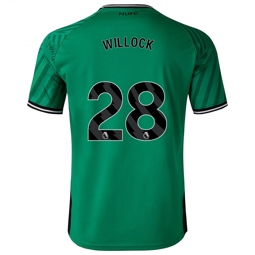 Mann Joe Willock #28 Grønn Bortetrøye Drakt Trøye 2023/24 Skjorter T-Skjorte