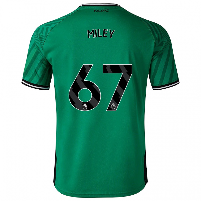 Mann Lewis Miley #67 Grønn Bortetrøye Drakt Trøye 2023/24 Skjorter T-Skjorte
