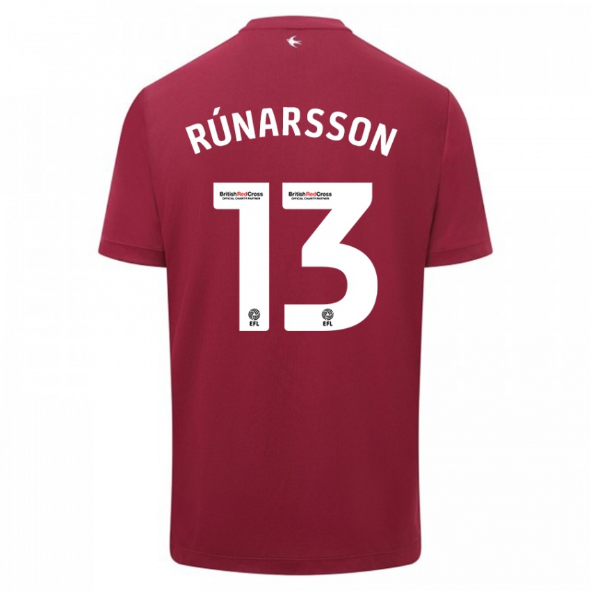 Mann Runar Alex Runarsson #13 Rød Bortetrøye Drakt Trøye 2023/24 Skjorter T-Skjorte