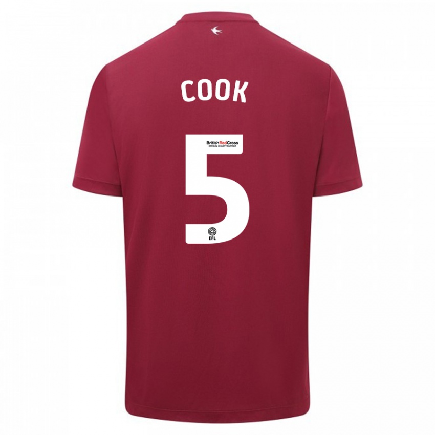 Mann Freddie Cook #5 Rød Bortetrøye Drakt Trøye 2023/24 Skjorter T-Skjorte
