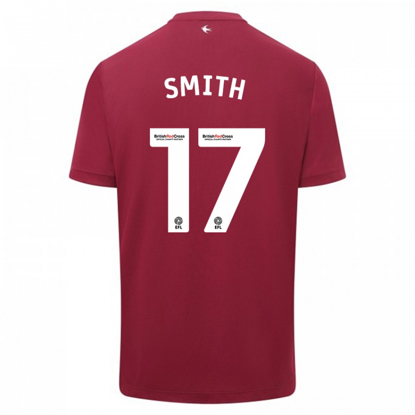 Mann Hollie Smith #17 Rød Bortetrøye Drakt Trøye 2023/24 Skjorter T-Skjorte