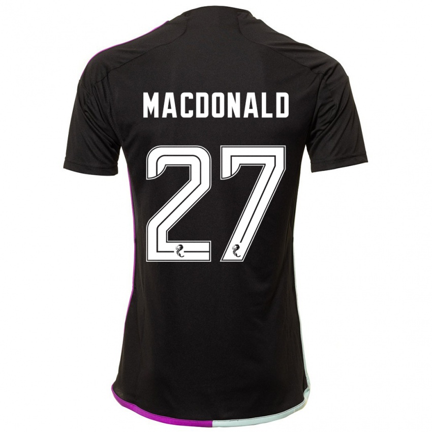 Mann Angus Macdonald #27 Svart Bortetrøye Drakt Trøye 2023/24 Skjorter T-Skjorte