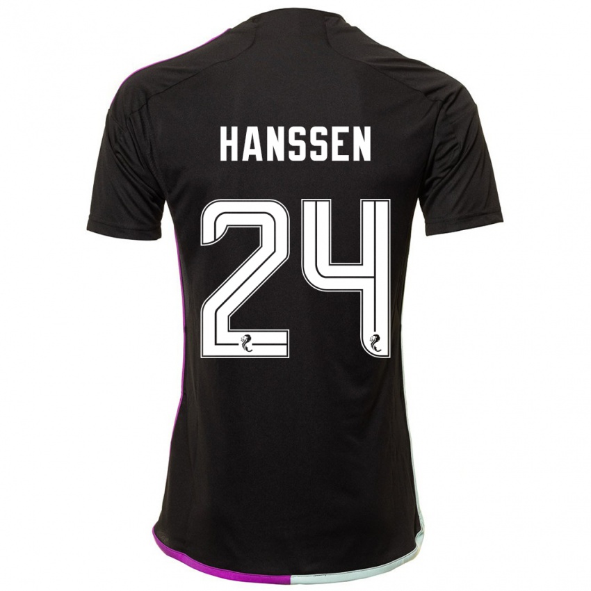 Mann Nadine Hanssen #24 Svart Bortetrøye Drakt Trøye 2023/24 Skjorter T-Skjorte