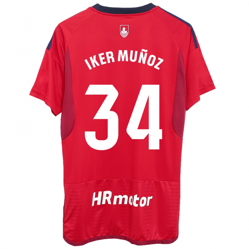 Dame Iker Muñoz #34 Rød Hjemmetrøye Drakt Trøye 2023/24 Skjorter T-Skjorte