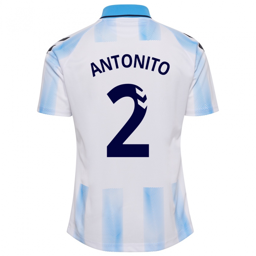 Dame Antoñito #2 Hvit Blå Hjemmetrøye Drakt Trøye 2023/24 Skjorter T-Skjorte