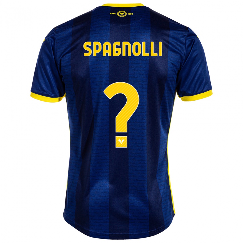 Dame Matteo Spagnolli #0 Marinen Hjemmetrøye Drakt Trøye 2023/24 Skjorter T-Skjorte