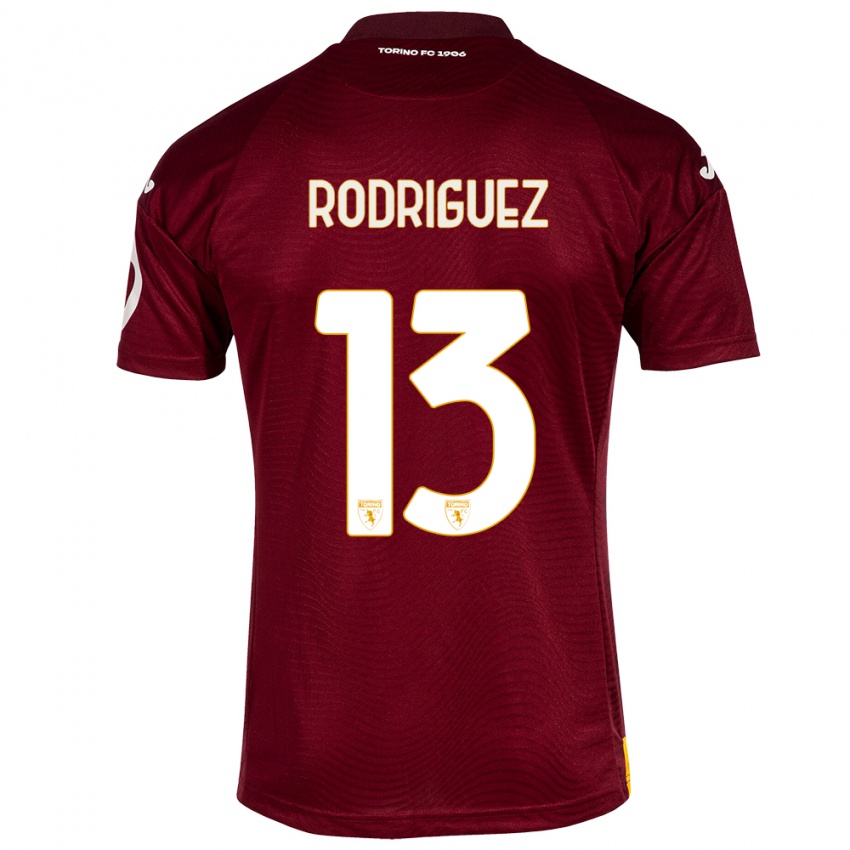 Dame Ricardo Rodríguez #13 Mørkerød Hjemmetrøye Drakt Trøye 2023/24 Skjorter T-Skjorte