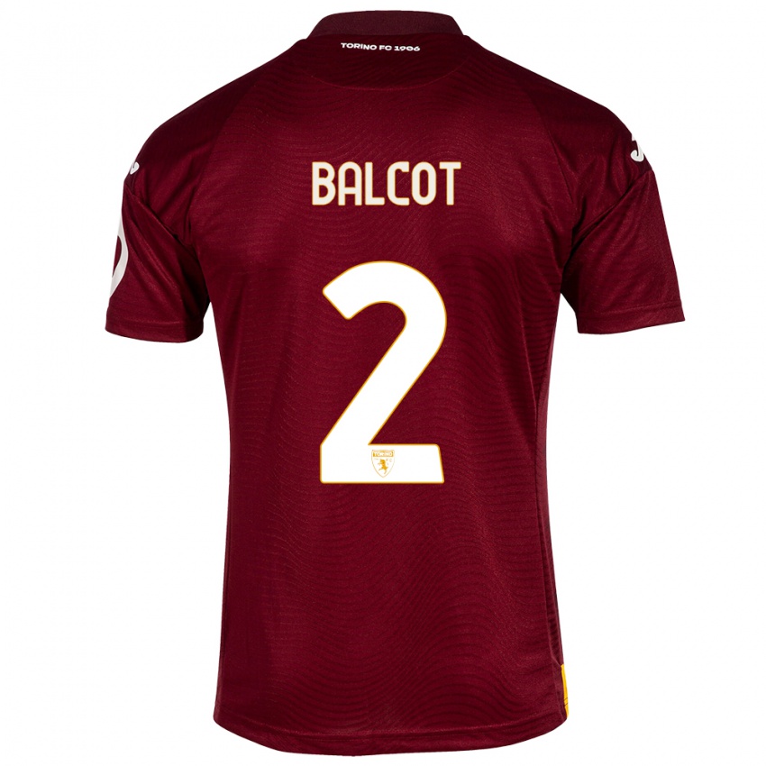 Dame Côme Bianay Balcot #2 Mørkerød Hjemmetrøye Drakt Trøye 2023/24 Skjorter T-Skjorte