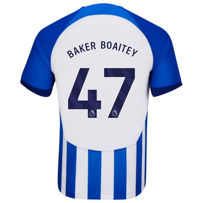 Dame Benicio Baker-Boaitey #47 Blå Hjemmetrøye Drakt Trøye 2023/24 Skjorter T-Skjorte