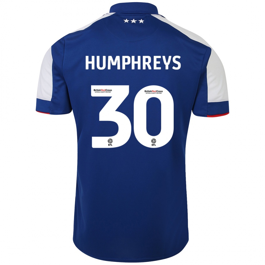 Dame Cameron Humphreys #30 Blå Hjemmetrøye Drakt Trøye 2023/24 Skjorter T-Skjorte