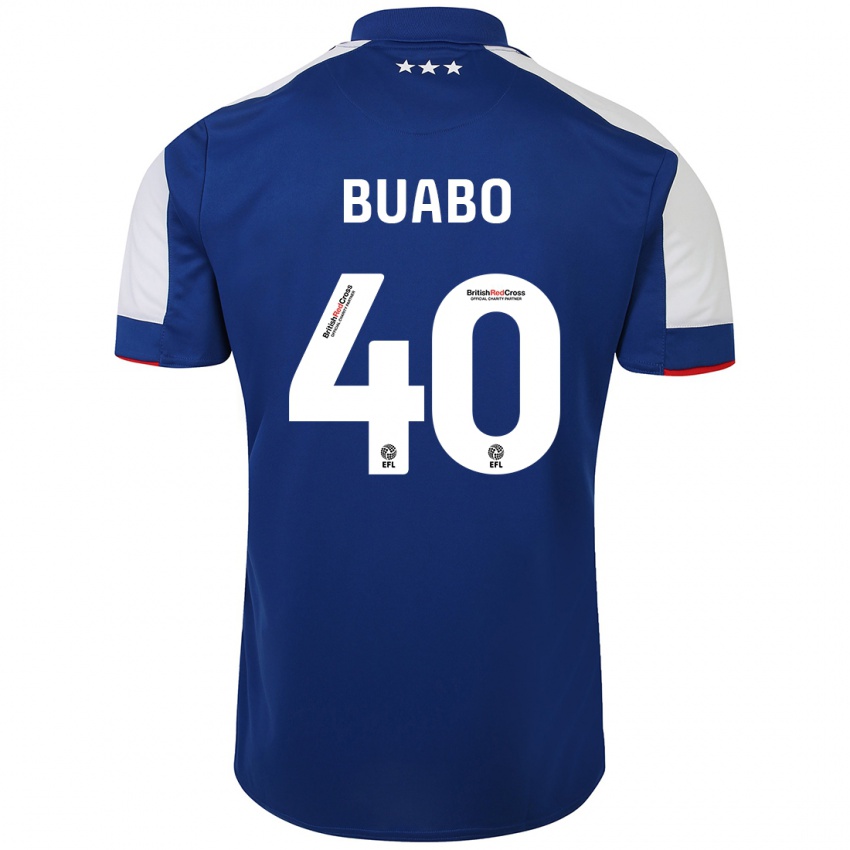 Dame Gerard Buabo #40 Blå Hjemmetrøye Drakt Trøye 2023/24 Skjorter T-Skjorte
