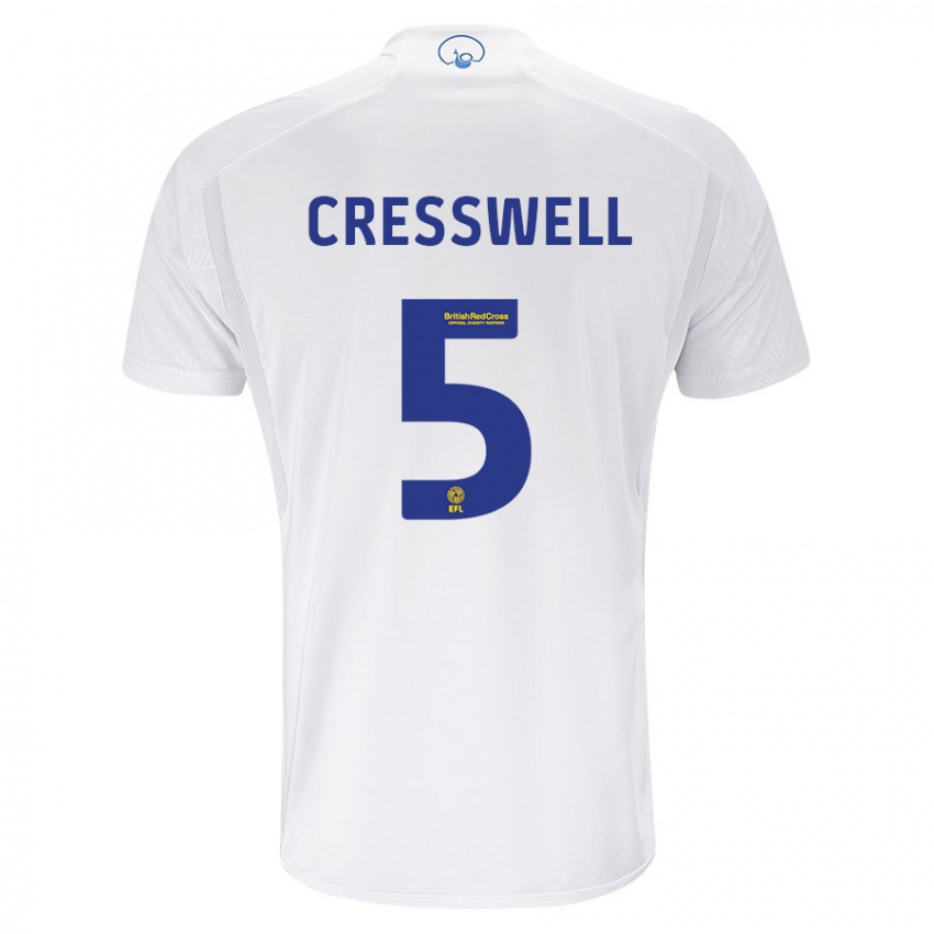 Dame Charlie Cresswell #5 Hvit Hjemmetrøye Drakt Trøye 2023/24 Skjorter T-Skjorte