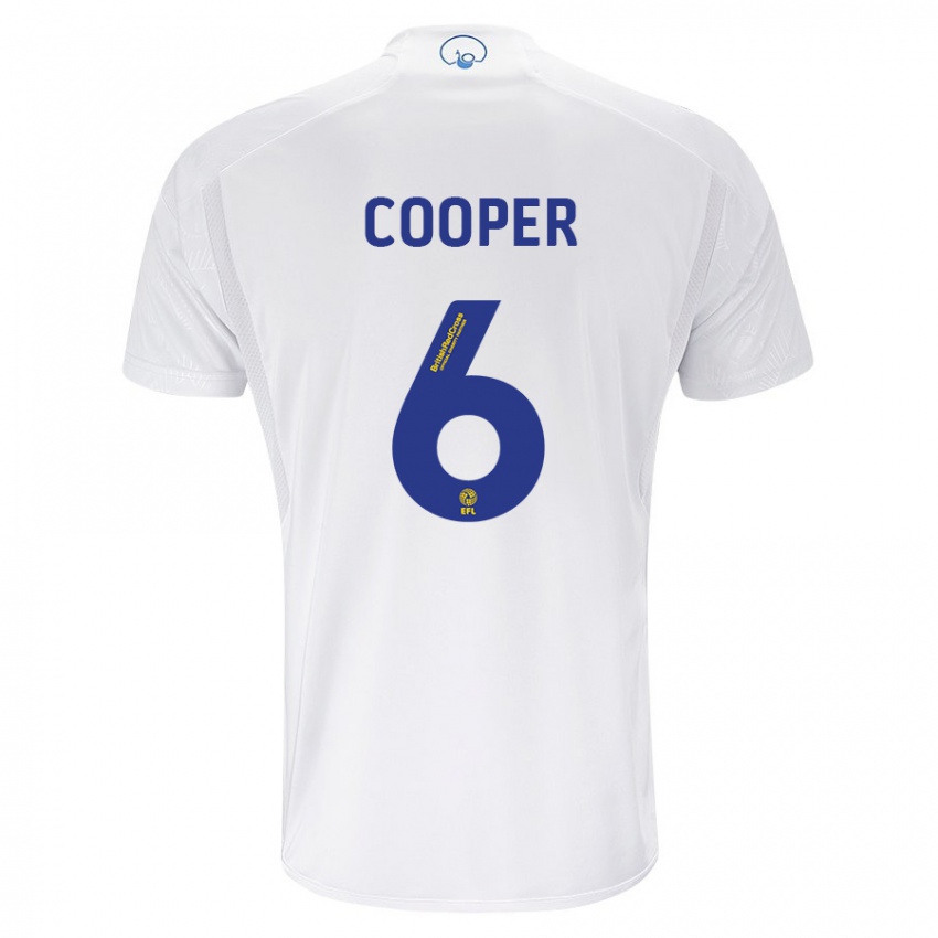Dame Liam Cooper #6 Hvit Hjemmetrøye Drakt Trøye 2023/24 Skjorter T-Skjorte