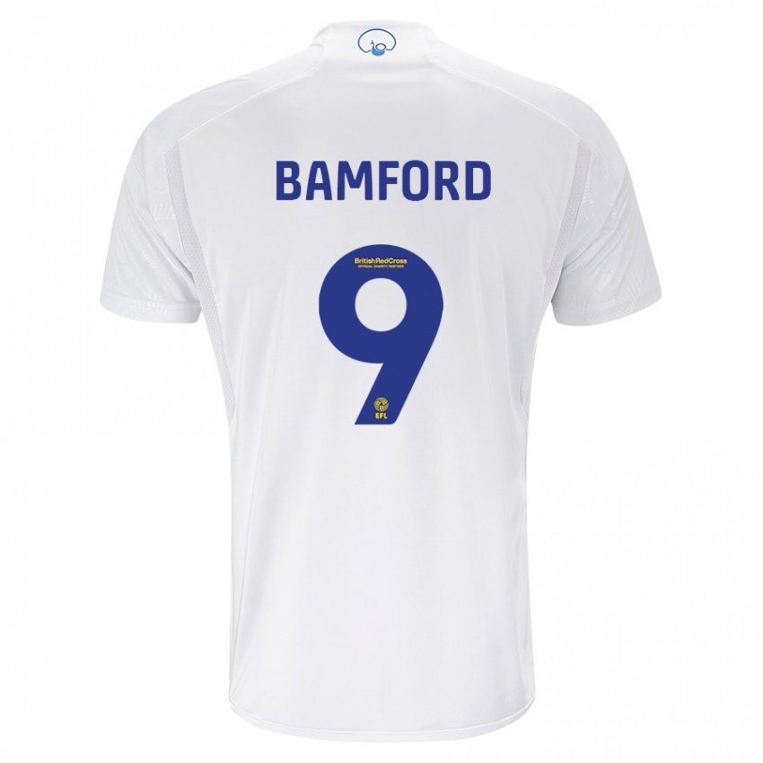 Dame Patrick Bamford #9 Hvit Hjemmetrøye Drakt Trøye 2023/24 Skjorter T-Skjorte