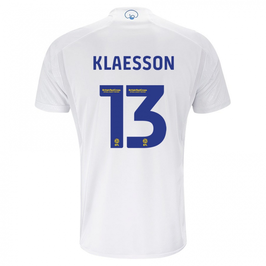 Dame Kristoffer Klaesson #13 Hvit Hjemmetrøye Drakt Trøye 2023/24 Skjorter T-Skjorte