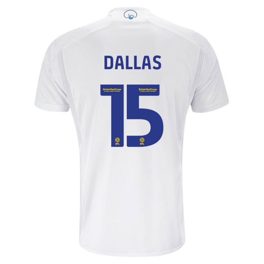 Dame Stuart Dallas #15 Hvit Hjemmetrøye Drakt Trøye 2023/24 Skjorter T-Skjorte