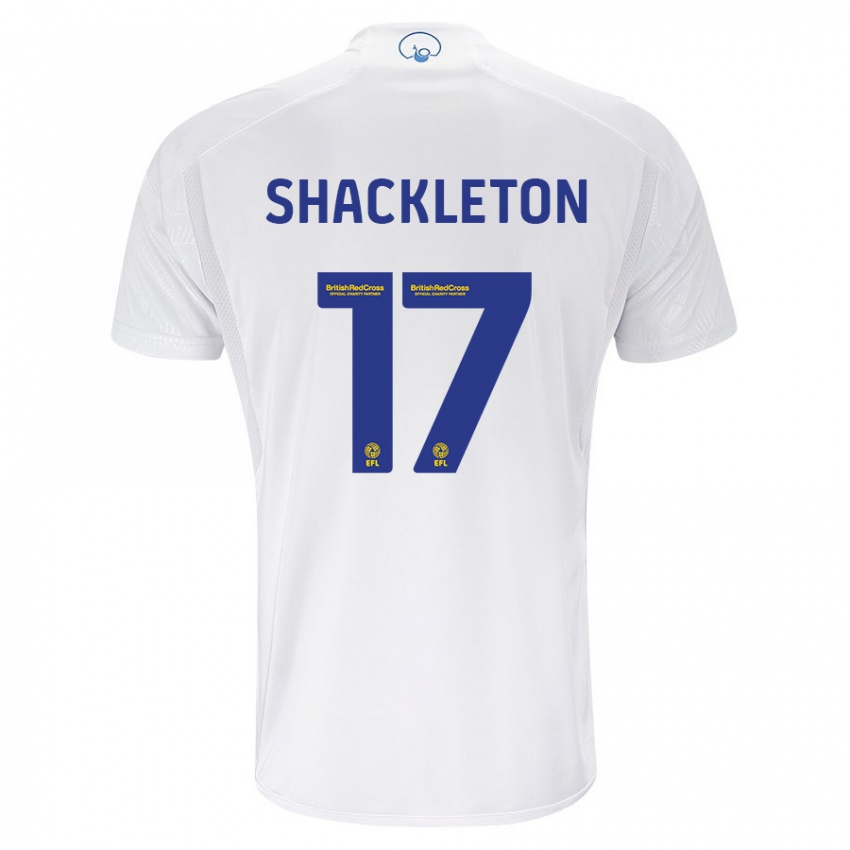 Dame Jamie Shackleton #17 Hvit Hjemmetrøye Drakt Trøye 2023/24 Skjorter T-Skjorte