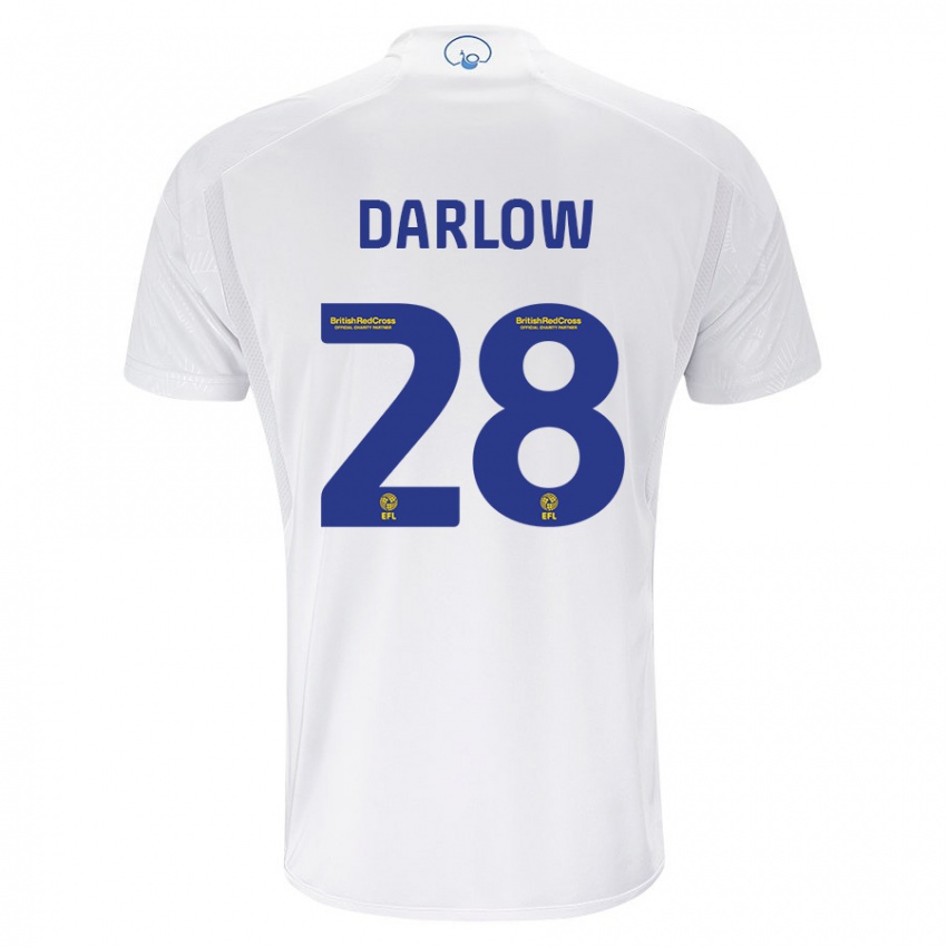 Dame Karl Darlow #28 Hvit Hjemmetrøye Drakt Trøye 2023/24 Skjorter T-Skjorte