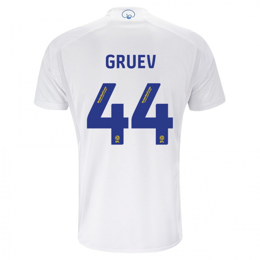Dame Ilia Gruev #44 Hvit Hjemmetrøye Drakt Trøye 2023/24 Skjorter T-Skjorte