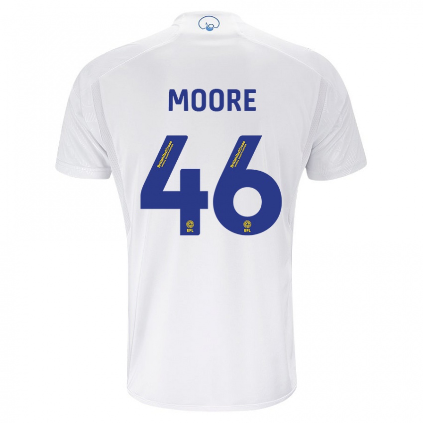 Dame Kris Moore #46 Hvit Hjemmetrøye Drakt Trøye 2023/24 Skjorter T-Skjorte