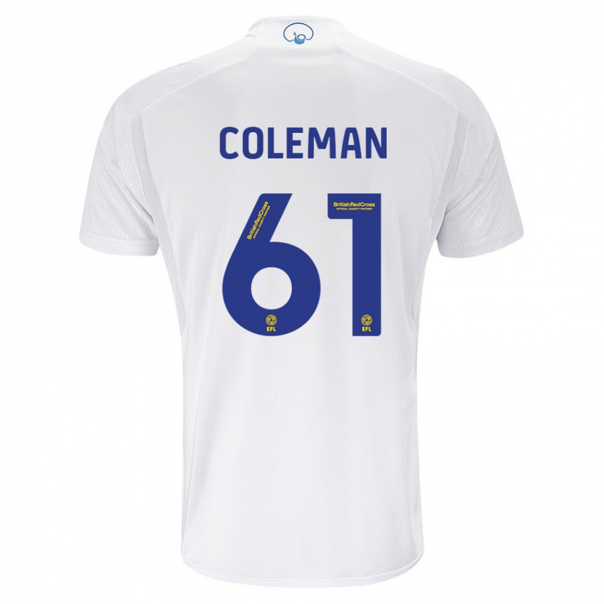 Dame Cian Coleman #61 Hvit Hjemmetrøye Drakt Trøye 2023/24 Skjorter T-Skjorte