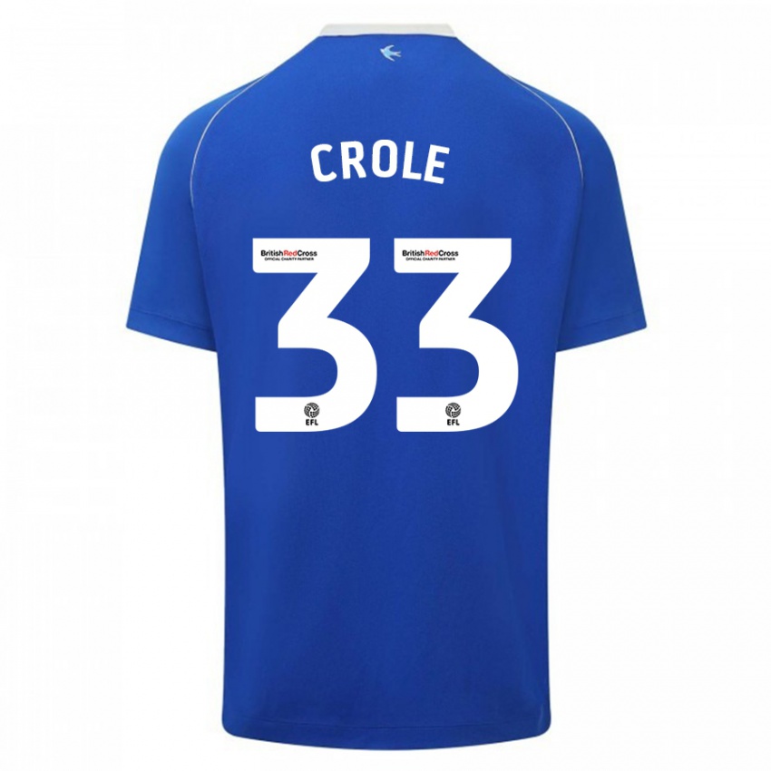 Dame James Crole #33 Blå Hjemmetrøye Drakt Trøye 2023/24 Skjorter T-Skjorte