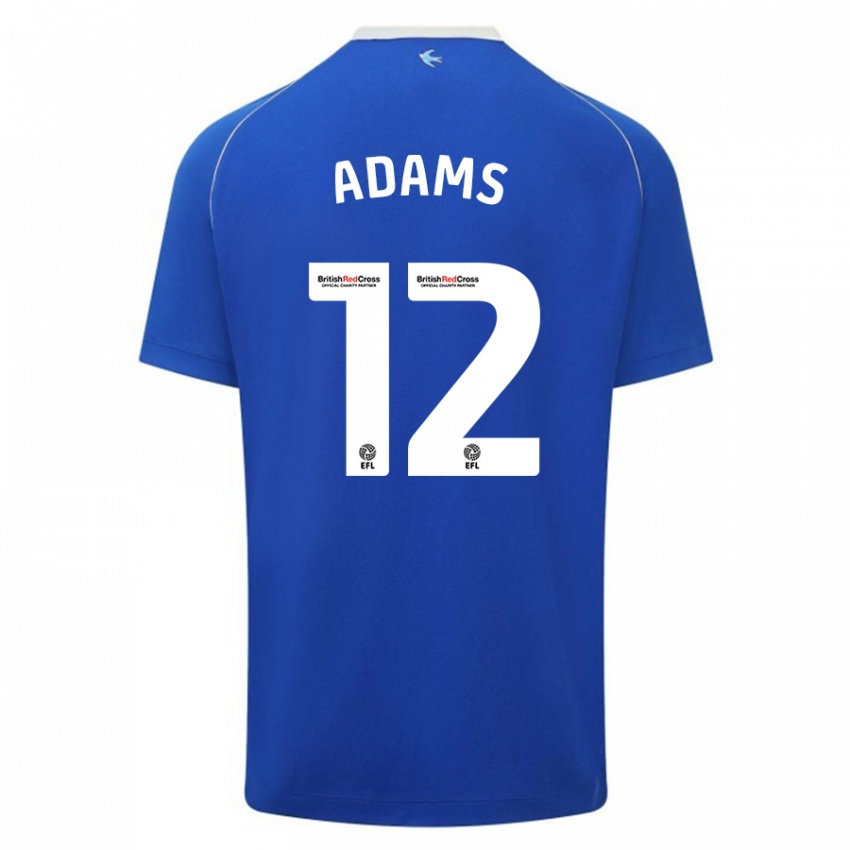 Dame Kelly Adams #12 Blå Hjemmetrøye Drakt Trøye 2023/24 Skjorter T-Skjorte