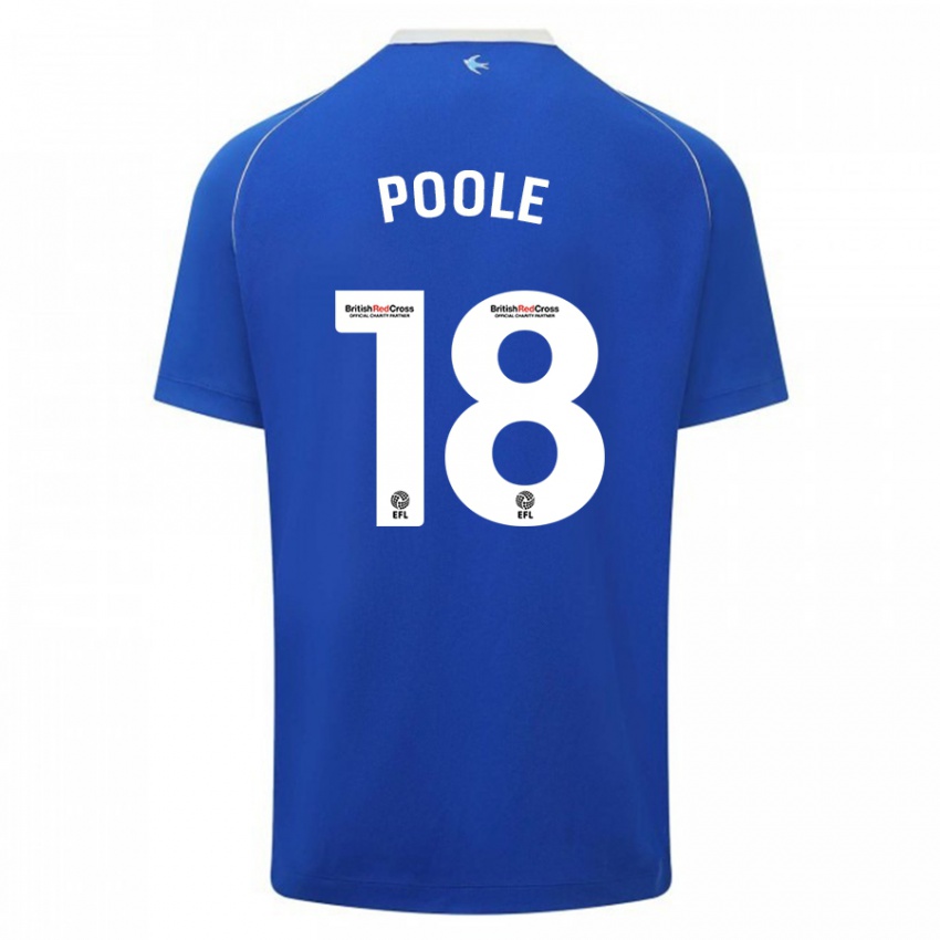 Dame Phoebie Poole #18 Blå Hjemmetrøye Drakt Trøye 2023/24 Skjorter T-Skjorte