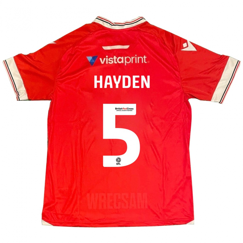 Dame Aaron Hayden #5 Rød Hjemmetrøye Drakt Trøye 2023/24 Skjorter T-Skjorte