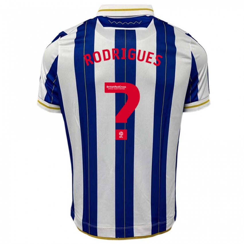 Dame Carlos Rodrigues #0 Blå Hvit Hjemmetrøye Drakt Trøye 2023/24 Skjorter T-Skjorte