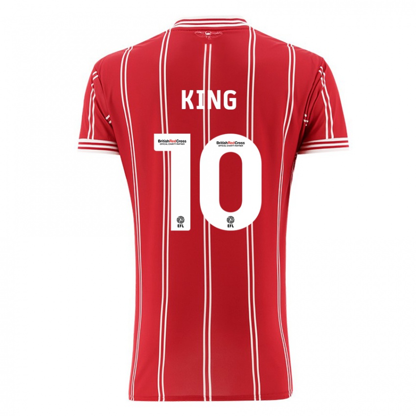 Dame Andy King #10 Rød Hjemmetrøye Drakt Trøye 2023/24 Skjorter T-Skjorte