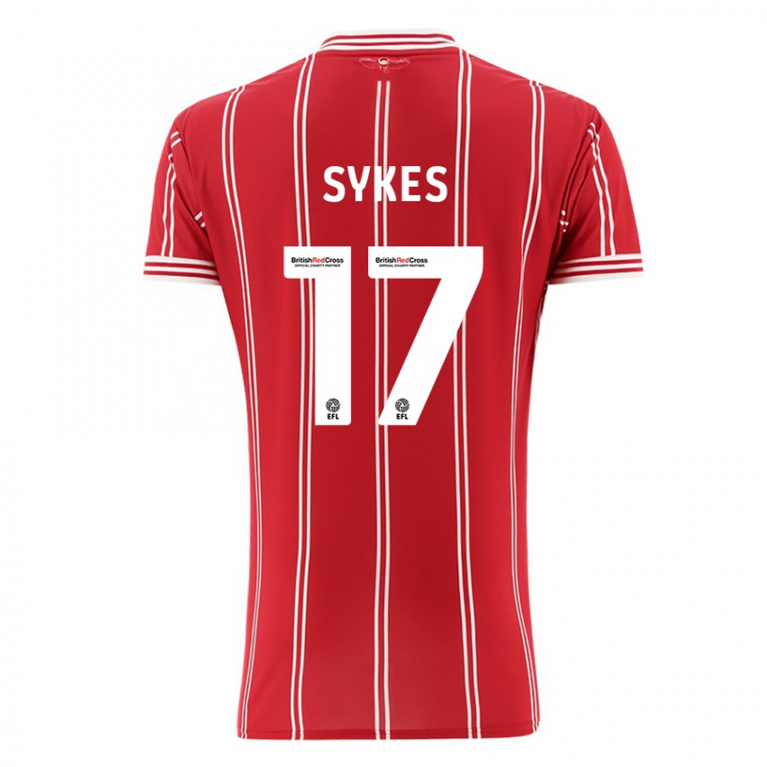 Dame Mark Sykes #17 Rød Hjemmetrøye Drakt Trøye 2023/24 Skjorter T-Skjorte
