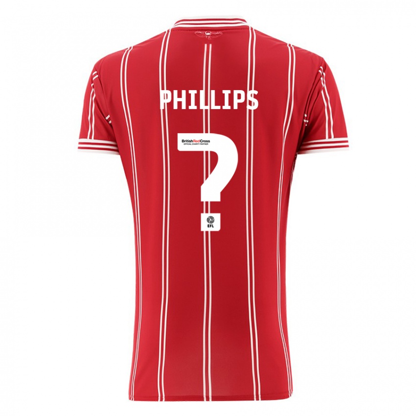 Dame Billy Phillips #0 Rød Hjemmetrøye Drakt Trøye 2023/24 Skjorter T-Skjorte