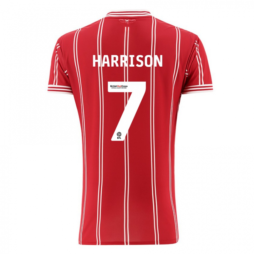 Dame Abi Harrison #7 Rød Hjemmetrøye Drakt Trøye 2023/24 Skjorter T-Skjorte