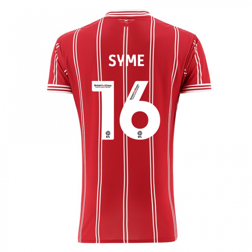 Dame Emily Syme #16 Rød Hjemmetrøye Drakt Trøye 2023/24 Skjorter T-Skjorte
