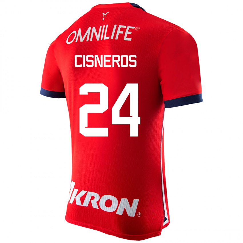 Dame Carlos Cisneros #24 Rød Hjemmetrøye Drakt Trøye 2023/24 Skjorter T-Skjorte