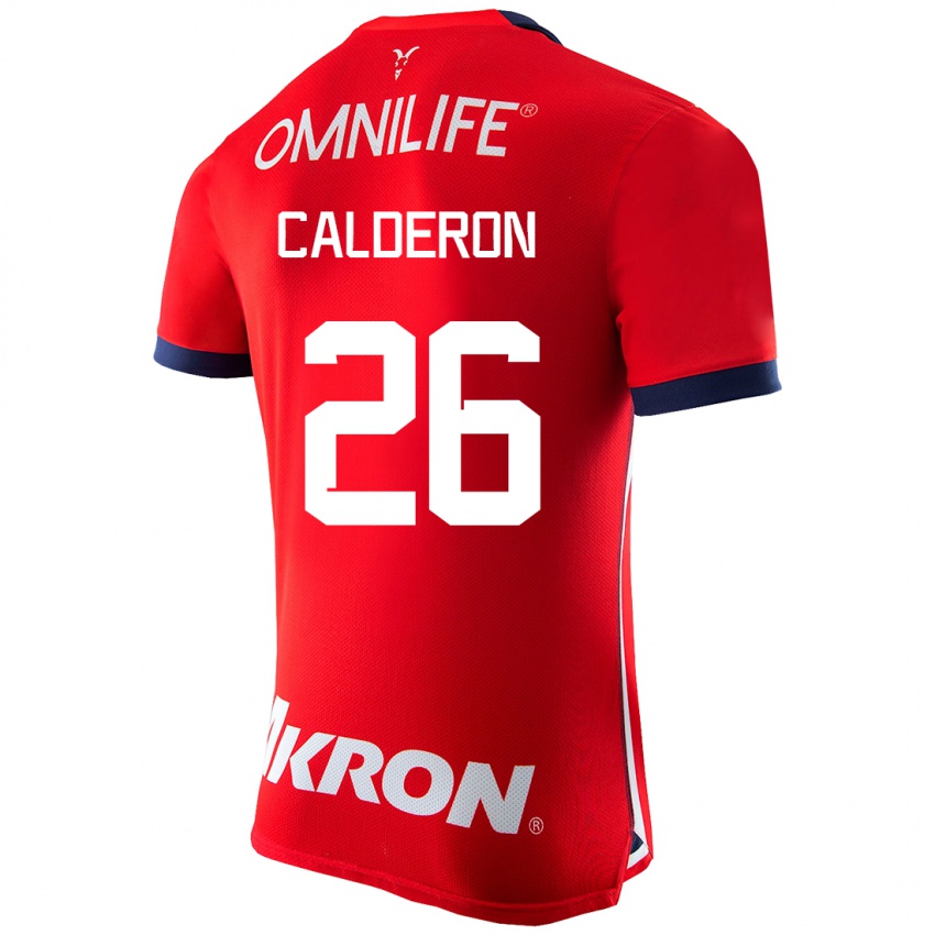 Dame Cristian Calderón #26 Rød Hjemmetrøye Drakt Trøye 2023/24 Skjorter T-Skjorte