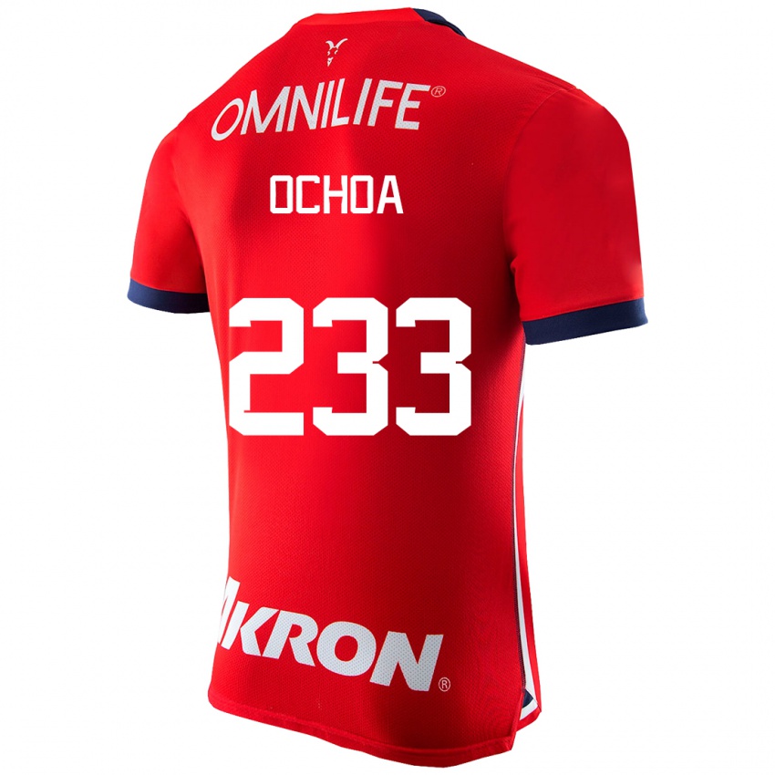 Dame Diego Ochoa #233 Rød Hjemmetrøye Drakt Trøye 2023/24 Skjorter T-Skjorte