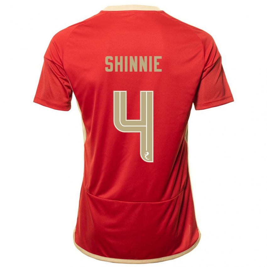 Dame Graeme Shinnie #4 Rød Hjemmetrøye Drakt Trøye 2023/24 Skjorter T-Skjorte