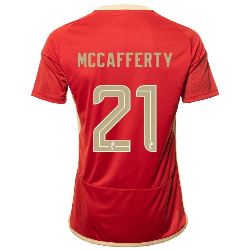 Dame Eirinn Mccafferty #21 Rød Hjemmetrøye Drakt Trøye 2023/24 Skjorter T-Skjorte