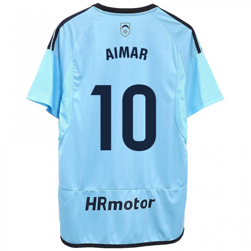 Dame Aimar Oroz #10 Blå Bortetrøye Drakt Trøye 2023/24 Skjorter T-Skjorte