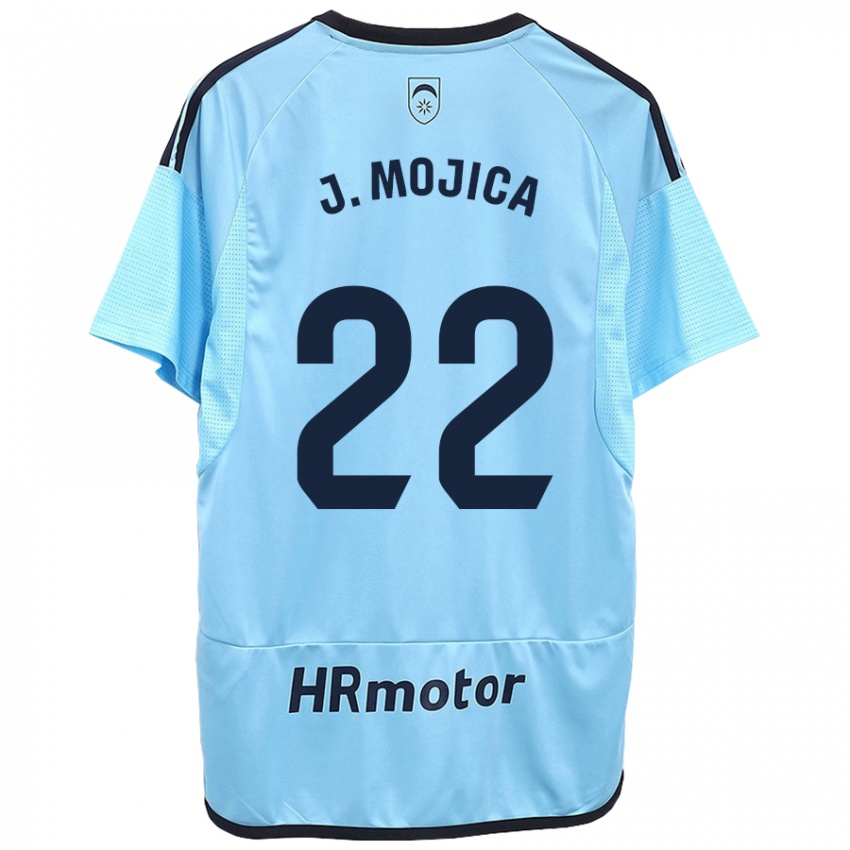 Dame Johan Mojica #22 Blå Bortetrøye Drakt Trøye 2023/24 Skjorter T-Skjorte