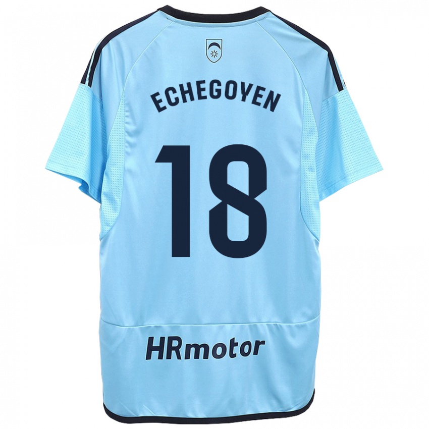 Dame Mauro Echegoyen #18 Blå Bortetrøye Drakt Trøye 2023/24 Skjorter T-Skjorte