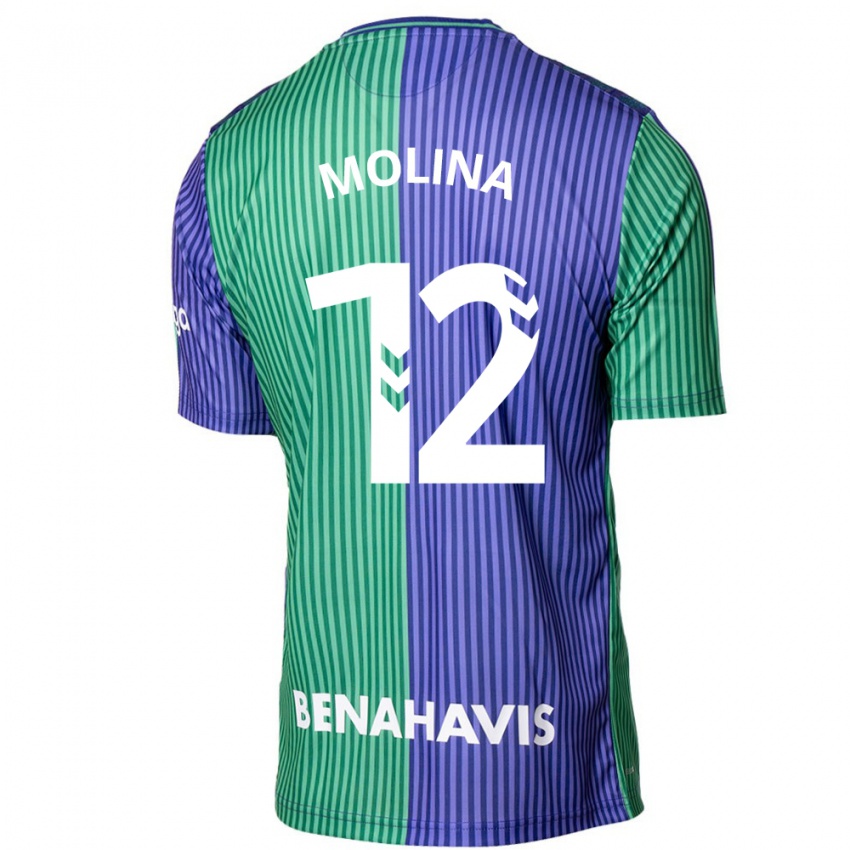 Dame Manu Molina #12 Grønnblå Bortetrøye Drakt Trøye 2023/24 Skjorter T-Skjorte